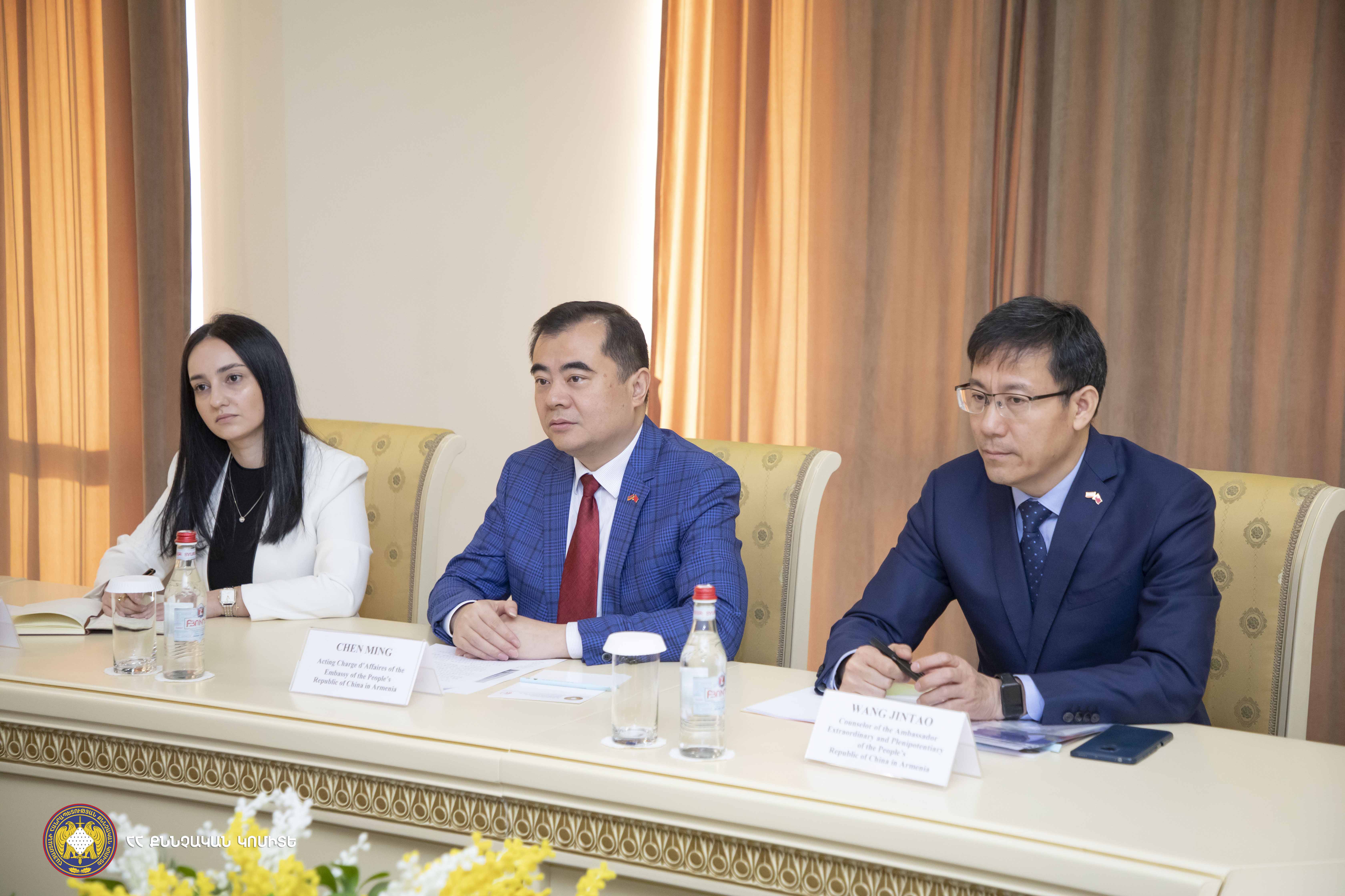 ՀՀ քննչական կոմիտեի նախագահն ընդունել է ՀՀ-ում Չինաստանի Ժողովրդական Հանրապետության գործերի ժամանակավոր հավատարմատարին