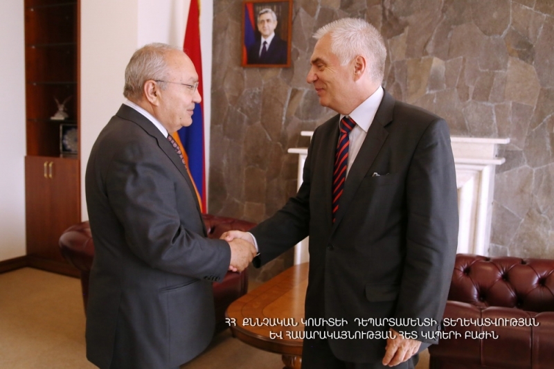RA IC Chairman Aghvan Hovsepyan received Head of EU Delegation to Armenia, Ambassador Piotr Switalski