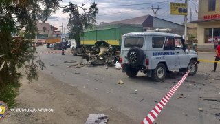 Պայթյունի հետևանքով մահացել է 35-ամյա վարորդը (լուսանկարներ, տեսանյութ)