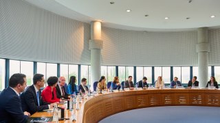 Meeting in Strasburg with the President of the European Court of Human Rights Siofra O'Leary (photos)